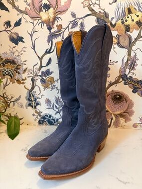 Tecovas Annie Suede Boot - Indigo Blue - size 7